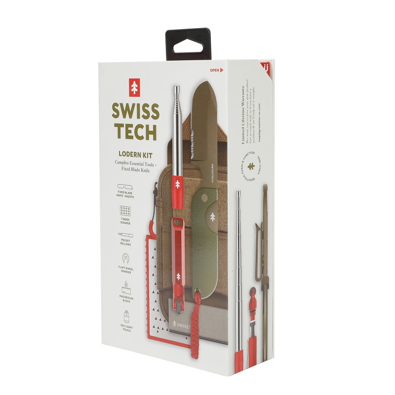 Swiss Tech Fixed Blade Kit, 6 Piece, Campfire, Camping Essentials