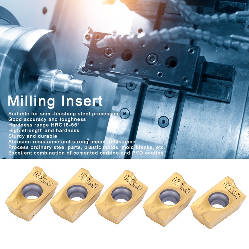 10Pcs Cemented Carbide Milling Insert PVD Coating APMT1604 PDER DP5320