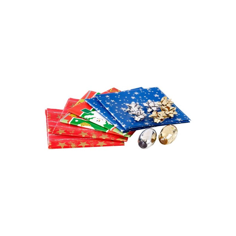 infactory Wrapping Paper: 14-Piece Christmas Gift Wrapping Set (Christmas Wrapping