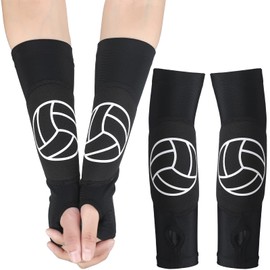 Minatee Minatee Volleyball Arm Sleeves Passing Hitting Forearm Sleeves with Protection Pads and Thumb Hole(1 Pair,12 Inch)