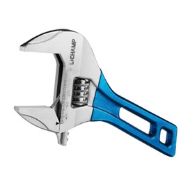 Lichamp 8-Inch Stubby Adjustable Wrench with 44 mm Wide Jaw Opening for Plumbing Automotive and Industry Tight Spaces Work