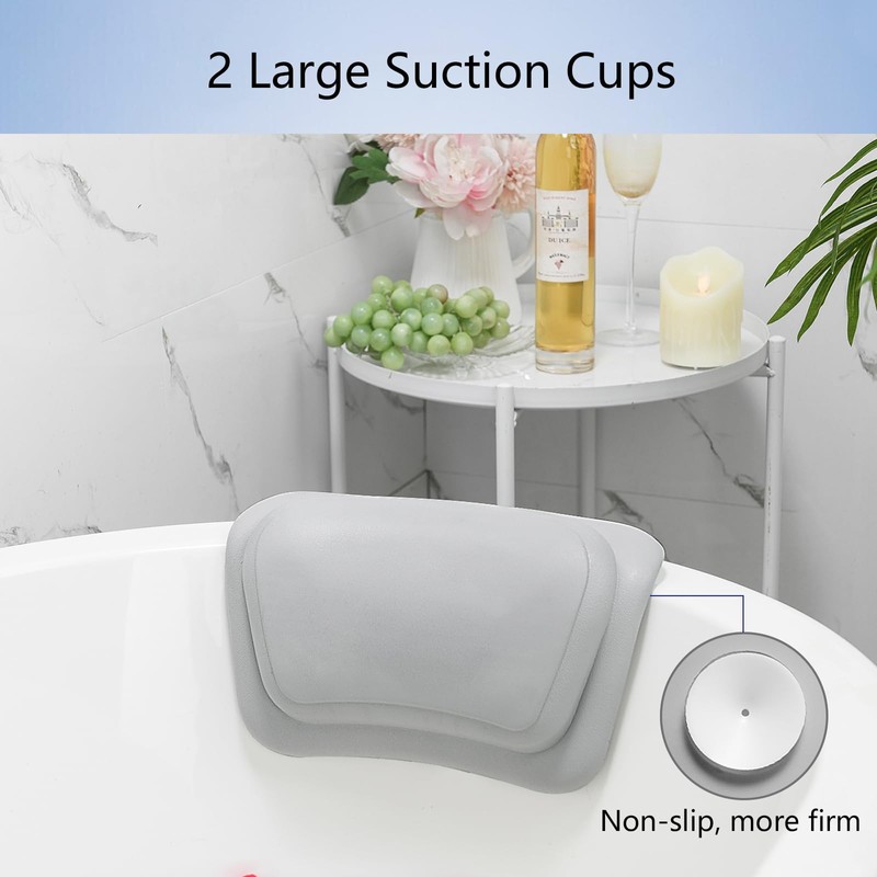 Lonkenn Bath Pillow, Ergonomic Bath Pillow, Stylish PU Bath Pillow