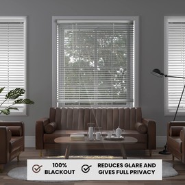CHICOLOGY Blinds for Windows, Mini Blinds, Window Blinds, Door Blinds, Blinds & Shades, Camper Blinds, Mini Blinds for Windows, Horizontal Window Blinds, Midnight White (Blackout), 18.25" W X 84" H