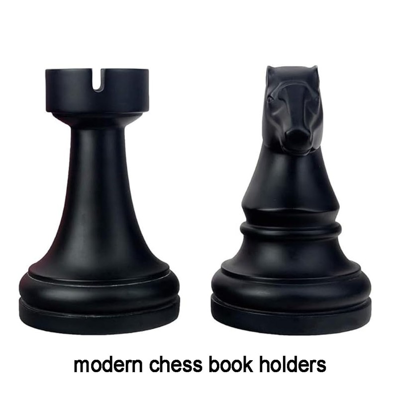 Carchistan Chess Bookends Novelty Book Holders, Decorative Book Ends Modern