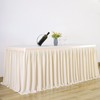 Partisky Ivory Polyester Table Skirt for Rectangle Tables 6ft, Wrinkle