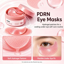 USBNOVEL Collagen Peptide Eye Patches, Under Eye Mask for Puffy Eyes, Dark Circles & Fine Lines, Eye Gels for Skin Care, Travel Essentials, Self Care Gifts for Women,Men 60 Count