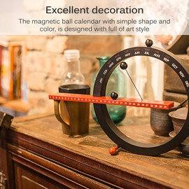 ALLOMN Magnetic Calendar, Creative Desk Calendar, Magnetic Ball Calendar, Interesting Manual, Perpetual Calendar with 3 Magnetic Stable Stands for Home, Office, Desktop Decoration
