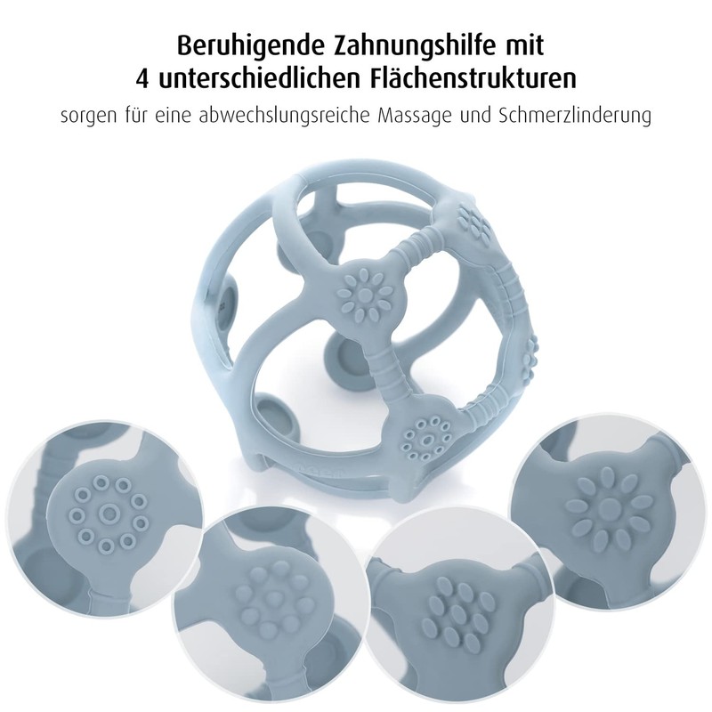 Bite&Play Baby Teething Ball Teether and Toy for Toddler, Great