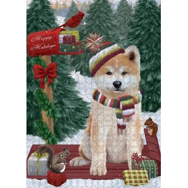 Doggie of The Day Akita Dogs - Woodland Sled - Jigsaw Puzzle for Adults - Interlocking Puzzle Game Artwork - Gift for Dog Lovers, 200 pcs. 14x10 DOTD200PZLE5644