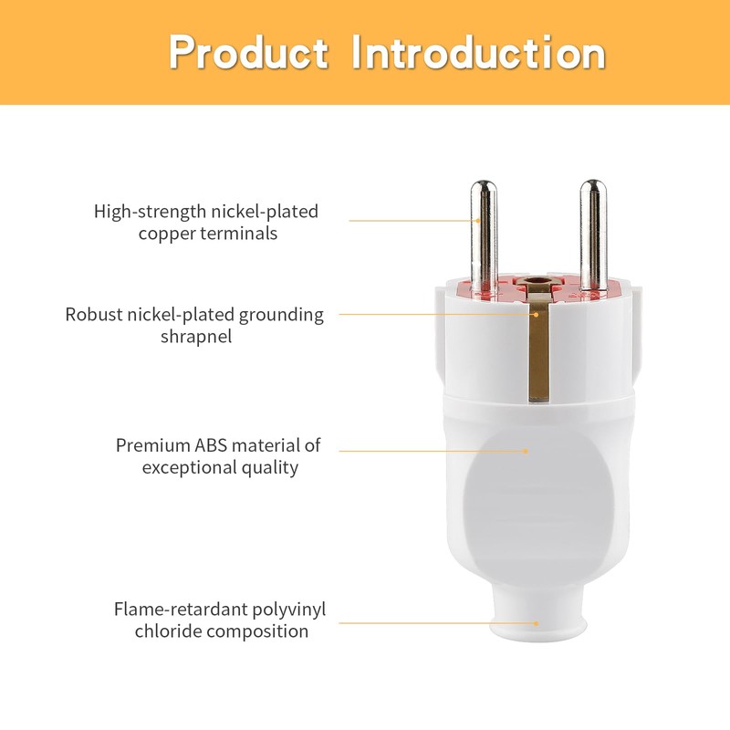 Schuko plug safety plug, 5 pack safety plug set with