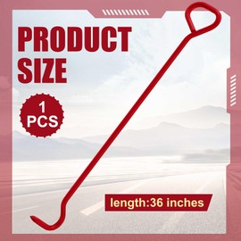 Therwen 2 Pcs Manhole Cover Hook 36" Made with 5/8" Hex Alloy Steel Rigid Heavy Duty Manhole Hook Versatile Lifter with Rotated Handle for Storm Drains Septic Tank Lids Puller Moving (Red)