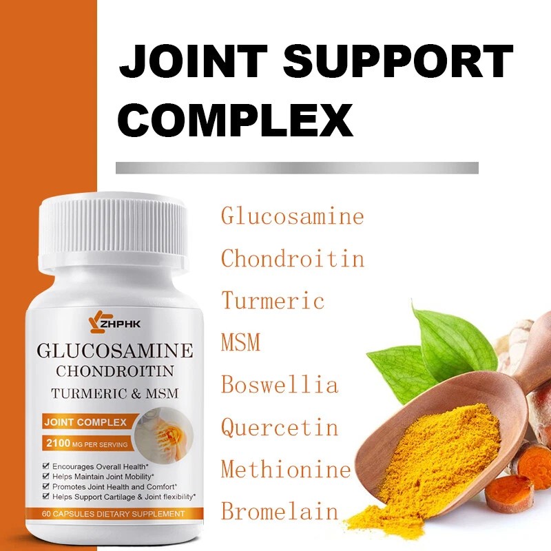 ZHPHK Glucosamine Chondroitin Turmeric MSM 2100mg Triple Strength Joint Support