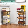 OKZEST 4-Tier Small Kitchen Storage Cart on Wheels, Metal Fruit