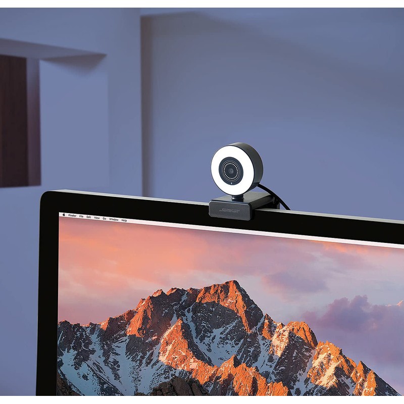 Somikon Webcam with Light: Full HD USB Webcam with LED