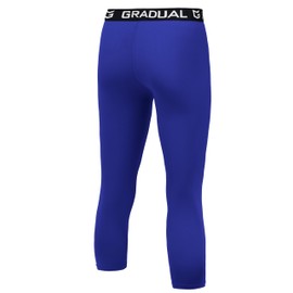 G Gradual Boys Compression Leggings Quick Dry Youth Basketball Football Pants Base Layer Sports Tights for Boys(Blue,3/4-XL)