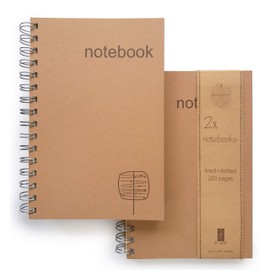 A5 Spiral Notebooks – Set of Dotted & Lined Journal – 200 Creamy Pages – 100 gsm Thick Paper - Durable Hardcover Notebook (5" x 8.25"), Bullet Journal and Journal Refill – by Le Vent
