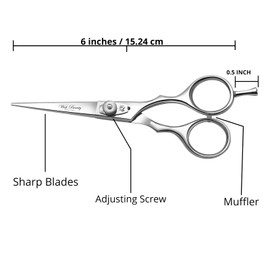 wishbeauty 6' Pet Grooming Scissor, Grooming Shears - Straight Blade, Pet Trimming Kit