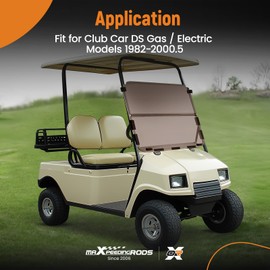 maXpeedingrods Golf Cart Windshield Tinted for Club Car DS 1982-2000.5, Foldable PC UV Resistant Windshield 34.65"H X 39.57" W