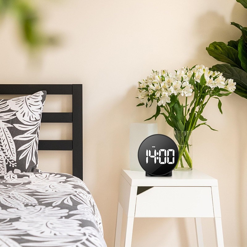 Sxhlseller 4 Inch LED Alarm Clock for Bedroom - Adjustable