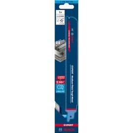Bosch Professional 1x EXPERT 'Medium-Thick Tough Metal' S 1155 HHM Saver Saw Blade (Thick Metal, Stainless Tube, Cast Iron, Total Length 225 mm, Saver Saw Accessories)