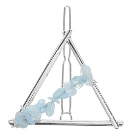 FRCOLOR Crystal Geometric Triangle Hair Clip Natural Crystal Hair Accessory for Women Minimalist Boho Barrette for Bridal and Formal Events Handmade Quality Sturdy Material Accent