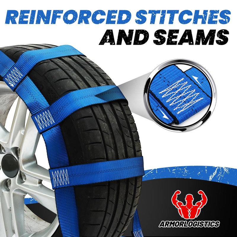 Tow Dolly Basket Straps with Flat Hook, 2 Pack Tow