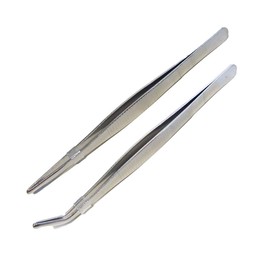 AVILMORE Moss Cultivation Lium Moss Succulent Plants for Terrariums, Precision Tweezers, 6.3 inches (16 cm), Set of 2 Types (Straight and Curved), Anti-Slip Type, Coquerium Moss Ball, Moss Terrarium, Herbarium