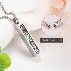 Dletay Memorial Urn Pendant, Rectangular Pendant, Keepsake Memorial Urn, Urn Necklace, Removable, Stainless Steel, Men's, Women's, Memorial Jewelry, Silver, Black, Gold, Stainless Steel