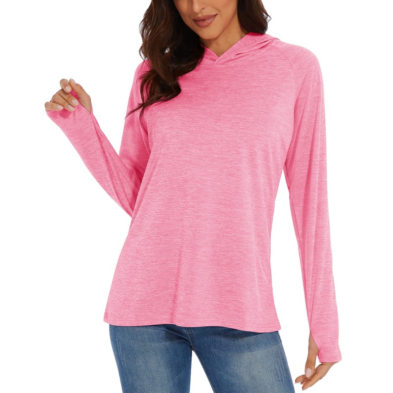 MAGCOMSEN Long Sleeve Workout Tops for Women SPF Activewear Hoodie