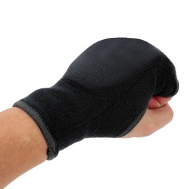 Keenso 2 Pcs Gel Knuckle Guard Boxing Gloves Hand Wraps, Anti Slip Half Finger Inner Gloves for Kickboxing with Wrist Support (Black)