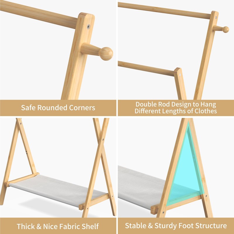 Kids Clothing Rack, Small Clothes Rack for Toddler Pets, Kids