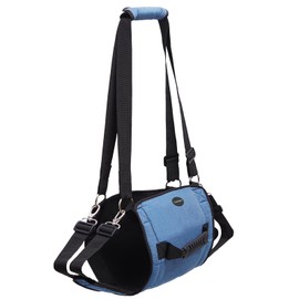 COODEO Dog Carry Sling, Emergency Backpack Pet Legs Support & Rehabilitation Dog Lift Harness for Nail Trimming, Dog Carrier for Senior Dogs Joint Injuries, Arthritis, Up and Down Stairs (L, Blue)