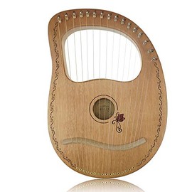 Flying Melody“OW”16-String Wooden Lyre Harp,Mahogany Wood String Instrument with Carry Bag,Tuning Wrench,Cleaning Cloth and backup 16 Strings, Gift Idea