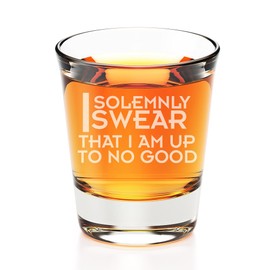 I Solemnly Swear That I am Up To No Good Engraved Fluted Shot Glass