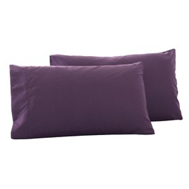 Microfiber Queen Bed Pillowcases 2 Pack, Super Soft Bed Pillow Covers Envelope Closure, Wrinkle, Fade and Stain Resistant, 20x30, Purple