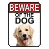 SHAWPRINT BEWARE OF THE DOG METAL GATE SIGN GOLDEN RETRIEVER