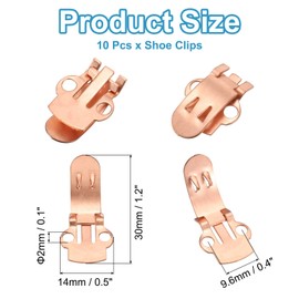 PATIKIL 14mm x 30mm Shoe Clips, 10 Pcs Flat Blank Shoe Clips Shoe Supplies Shoe Embellishments for DIY Crafts Decoration Project Shoes Decoration Copper