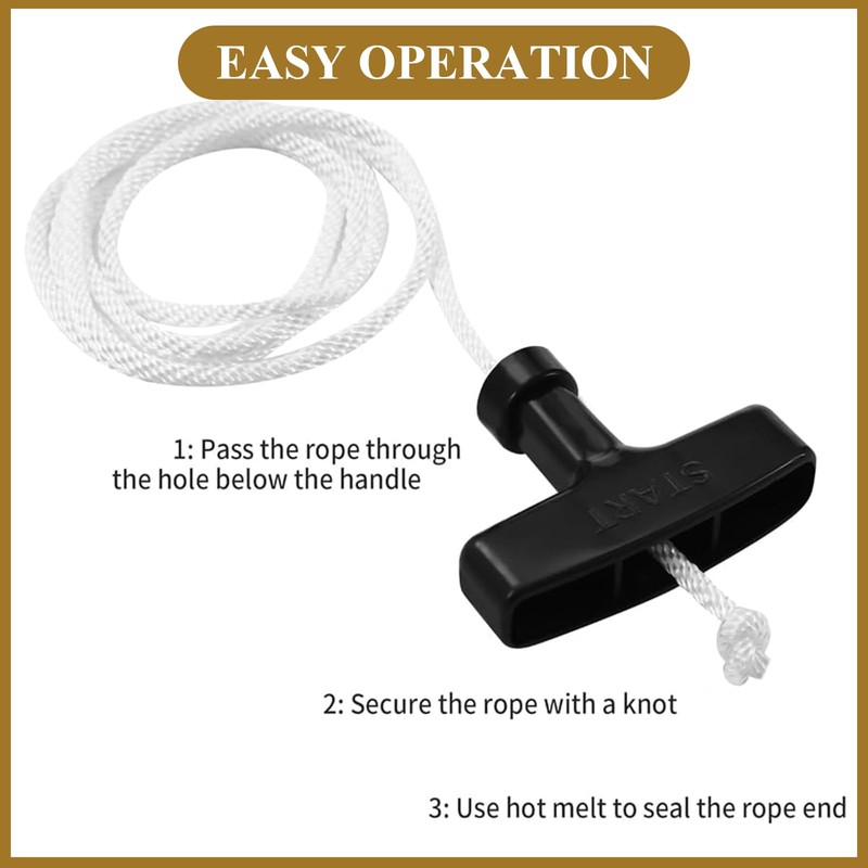 MAEZOE 4pcs Lawn Mower Pull Cord with T-Handle, Universal Pull