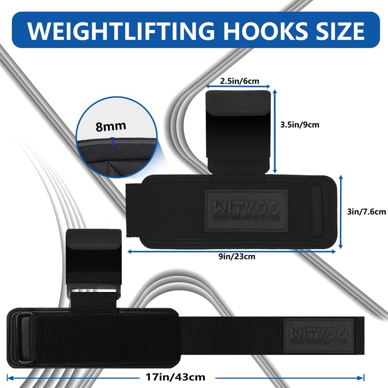 Weight Lifting Hooks, Gym Wrist Straps with Hand Grip Hooks