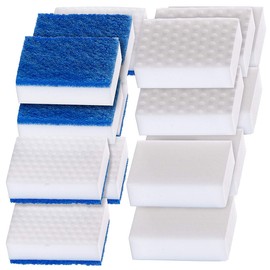 PEARL Sponge: Set of 16 Melamine Dirt Erasers, 8 x Nubs, 8 x with Fleece Side (Dirt Eraser Cleaning Sponge, Nub Sponge, Cleaning Cloths)