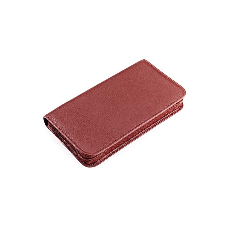 Case"Pan" red Empty Genuine Leather. to fit with Nail Scissors,
