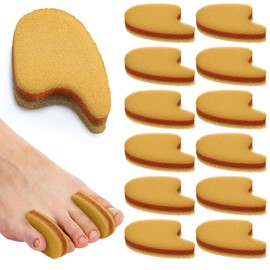 Pushglossy 12 Pads Foam Toe Separator Toe Gasket Redress Overlapping Toes Relieve the Pain Prevent Friction and Release Pressure Toe Spacers for Corn, Blister, and Hammer (Skin Color)