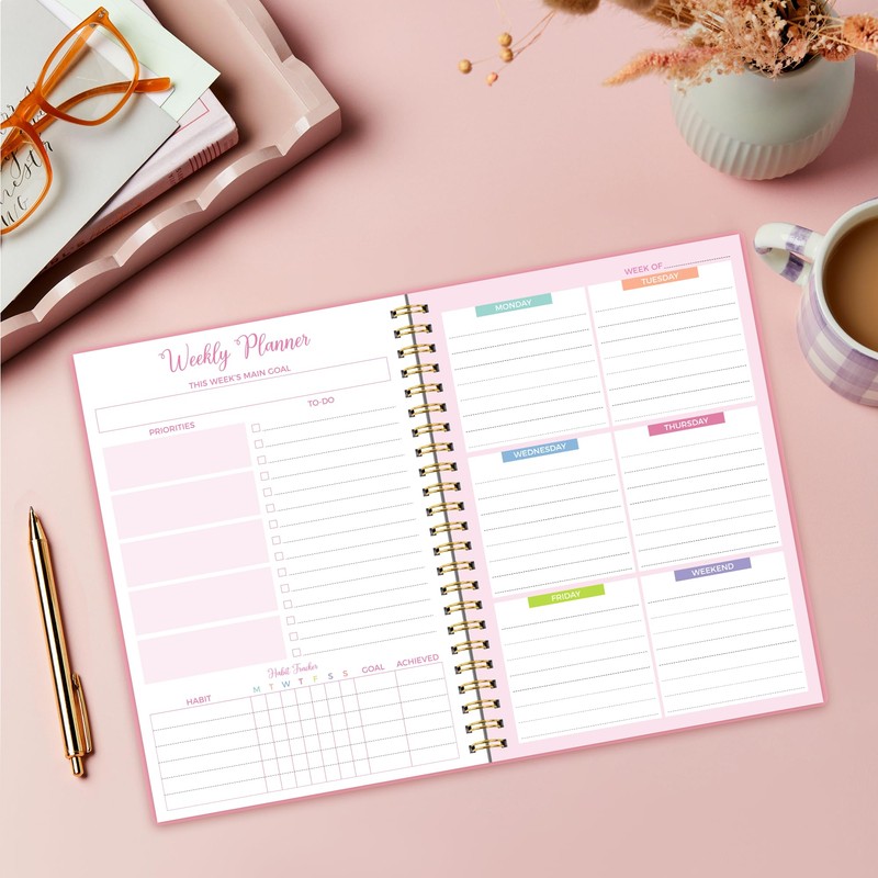 Weekly Planner Undated A5 Diary To Do List Notebook With