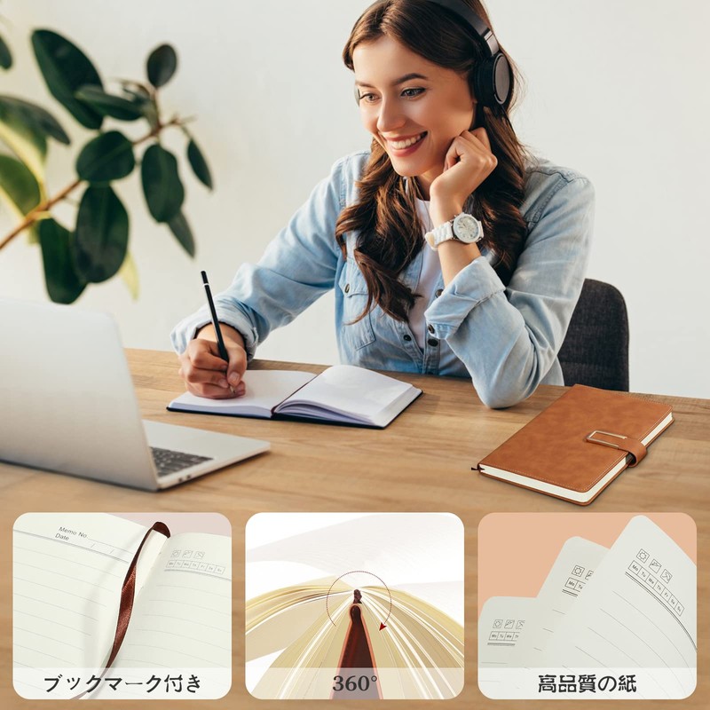 PORRASSO A5 Notebook Pack of 2 Executive Notebook Journal 220