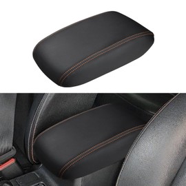 INTGET Car Center Console Armrest Cover for Subaru Crosstrek Accessories 2012 2013 2014 2015 2016 2017 Impreza 2012-2016 Leather Arm Rest Box Lid Middle Console Cover (Orange Stitches, 2012-2017)