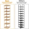 LUCKNOCK Vertical Shoe Rack, 8-Tier Tall Narrow Shoe Organizer for