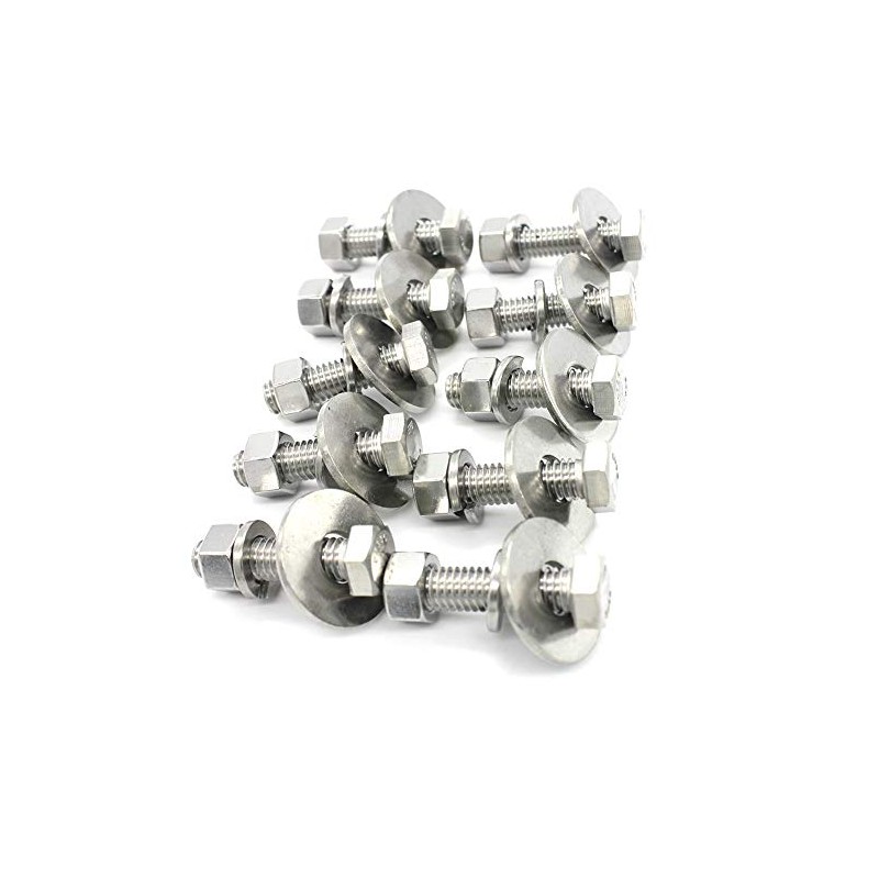 FULLERKREG Hexagonal Screws with Nut and Washer A2 Stainless Steel