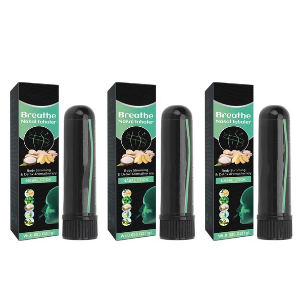 Nasal Inhalers 3 Pieces x 1 G Body Slimming and Detox Aromatherapy Herbal Nasal Inhaler Relieves Constipation