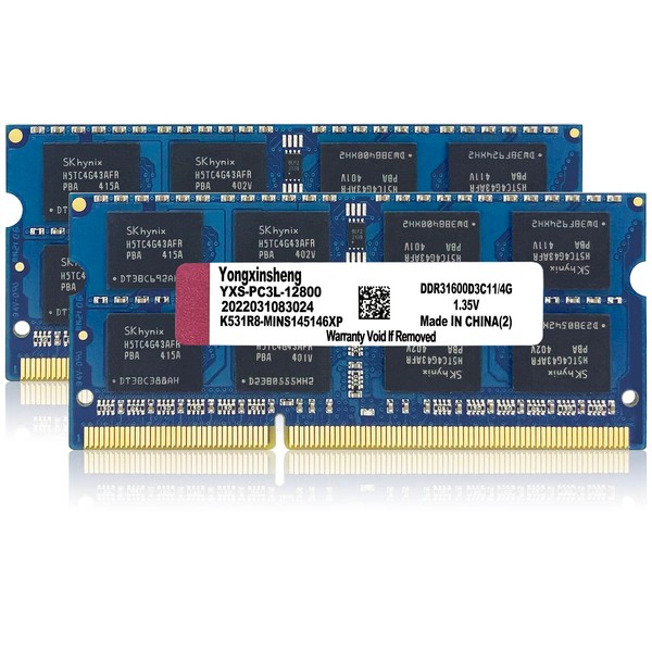DDR3 / DDR3L 8GB Kit (4GBx2) Laptop RAM 1600MHz PC3L/PC3-12800
