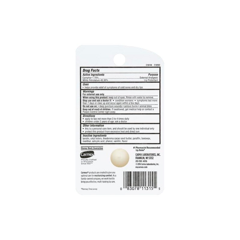 Carmex Bálsamo labial clásico medicado 0.25 oz (paquete de 10)